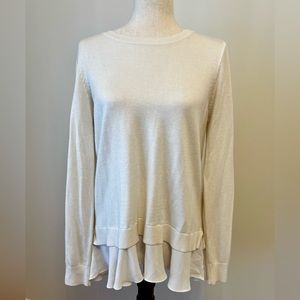 LOFT Tunic Sweater with Silky Flow Hem Detail. M